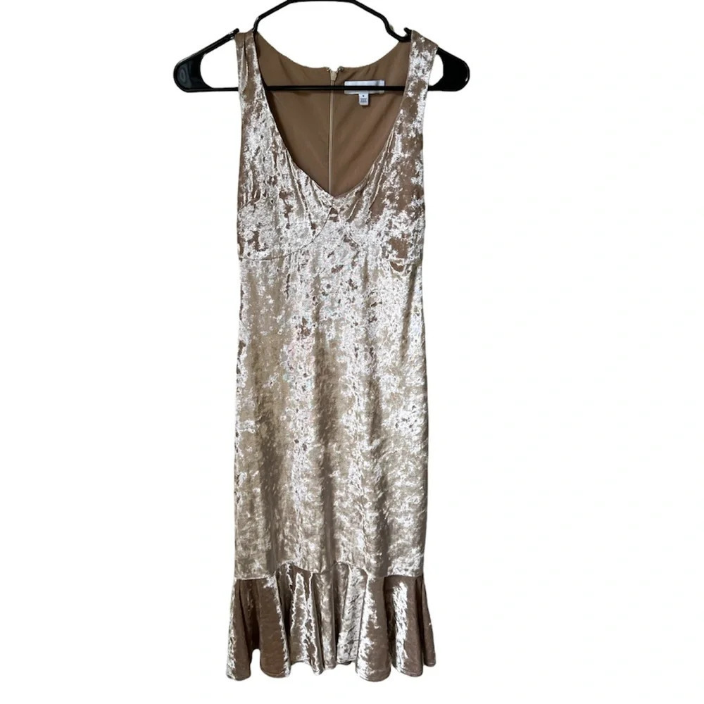 Likely Gold Velvet Dress, size 0